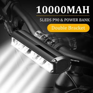 Lumières de vélo TouCloud Lampe frontale de vélo 10000mAh Lampe Power Pack Flash étanche USB Charge Accessoires de route VTT 231117