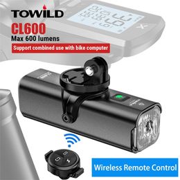 Fietslichten Towild CL600 600lm voorlamp USB Oplaadbare LED 18650 2000mAh Bicycle Waterdichte koplampaccessoires 220922