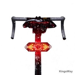 Feux de vélo USB Indicateur de vélo LED arrière arrière Laser Clignotant sans fil à distance étanche Direction Avertissement de sécurité