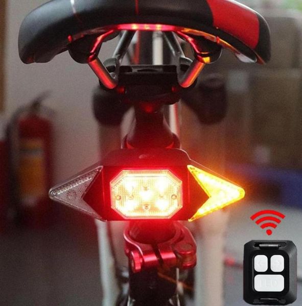 Luces de bicicleta USB recargable Señal de giro Ciclo trasero Luz de la luz trasera Accesorios de control remoto Piezas de repuesto Tail9576221