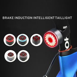 Fietslichten USB Tail Light Lantern Smart Brake Sensor achterlicht MTB Road Cycle Achter LED Bycicle Back Bicycle Veiligheidslampje