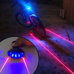 Feux de vélo étanches, feux arrière de cyclisme, LED Laser d'avertissement de sécurité, accessoires arrière, lumière 231206