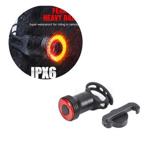 Lumières de vélo étanche cyclisme vélo feu arrière détection de frein USB charge COB point culminant lampe perle accessoires