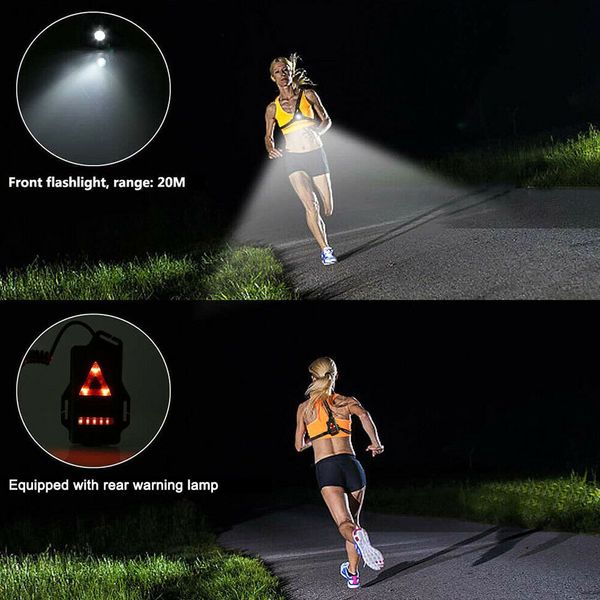 Luces de bicicleta impermeable LED USB Lámpara de pecho Noche Correr Linterna Ciclismo Antorcha de seguridad Luz de advertencia Deporte al aire libre 230925