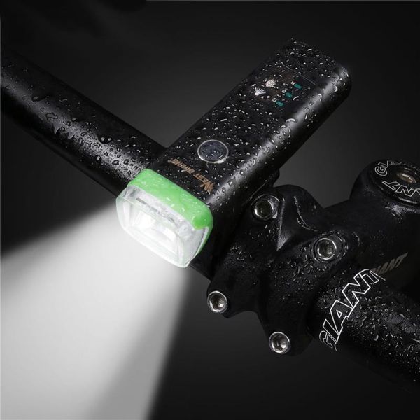 Luces de bicicleta Impermeable USB Recargable Ciclismo Advertencia 4 modos Luz de manillar