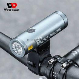 Bike Lights WEST BIKING Bicycle LED Front Lights USB Rechargeable Mini Portable Aluminium Alloy Flashlight 360 Rotatable Lights Holder HKD230810