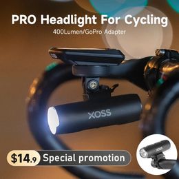 Lumières de vélo XOSS Light Phare de levage Support multifonctionnel Puissant Flash USB Charing LED Avant de vélo 230907
