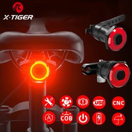 Lumières de vélo XTiger arrière IPx6 étanche LED charge vélo intelligent Auto détection de frein accessoires feu arrière 230204