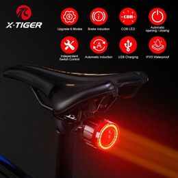 Lumières de vélo Xtiger Smart Vélo Feu arrière Ultra Bright Sécurité de conduite Auto OnOff Avertissement Détection arrière 230830