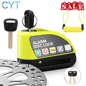 Cerraduras de bicicleta CYT Bicicleta Motocicleta Alarma Disco Freno Bloqueo 120dB Tipo de batería Bicicleta Moto Sistema de alarma antirrobo Accesorios de moto 231214