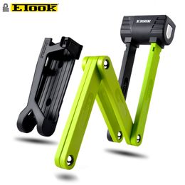 Candados para bicicletas Etook Cerradura plegable antirrobo de alta resistencia Cerradura de bicicleta de acero compacta para bicicleta eléctrica Scooter Motocicleta Cerradura de cadena fuerte profesional 230911