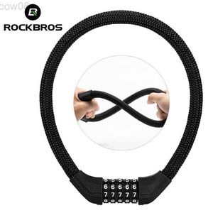 Serrures de vélo ROCKBROS Mot de passe Serrure de vélo Gaine en tricot Sécurité Anti-tht Steel Cab Portab Locker Door Code Lock Scooter Bicyc Accessoires HKD230710