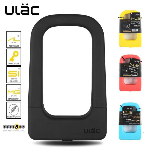 Candados para bicicletas ULAC Candado para bicicleta con 3 llaves Candado antirrobo de seguridad para bicicleta Candado fuerte de aleación de magnesio para bicicleta motocicleta ciclo U Lock 231005