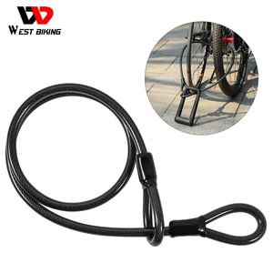 Serrures de vélo WEST BIKING 1.2m vélo sécurité câble en acier antivol moto vtt route vélo serrure corde câble universel accessoires de cyclisme 231005