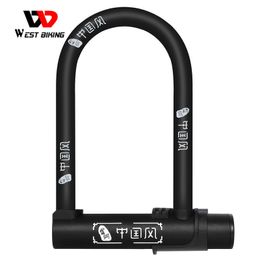 Fietssloten WEST FIETSEN Fiets U Lock Anti diefstal MTB Road Mountain Accessoires U Sloten Fietsen Staal Beveiliging 230726