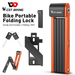 Serrature per bici WEST BIKING Lucchetto per bicicletta pieghevole Moto Scooter elettrico Antifurto portatile MTB Alta sicurezza Professionale 230701