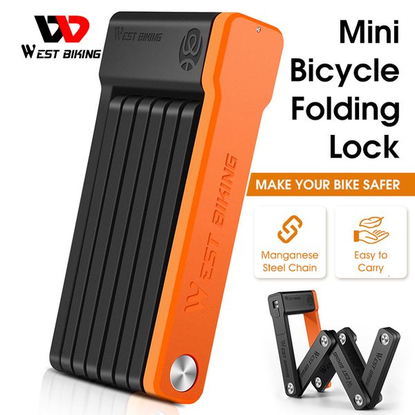 Serrures de vélo WEST BIKING pliable serrure de vélo sécurité antivol vélo serrure vtt route vélo accessoires Scooter électrique vélo chaîne serrure 230508