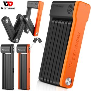 Serrures de vélo WEST BIKING serrure de vélo pliable vtt vélo de route serrure pliante haute sécurité antivol Scooter électrique e-bike vélo chaîne serrure 231214