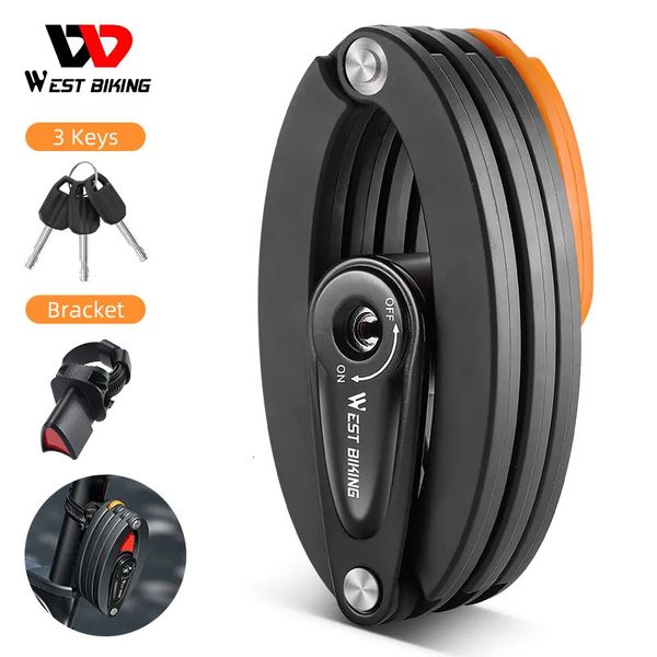 Serrures de vélo WEST BIKING serrure de vélo pliante Portable vélo de route serrure pliable antivol Scooter e-bike moto vélo chaîne serrure 230928