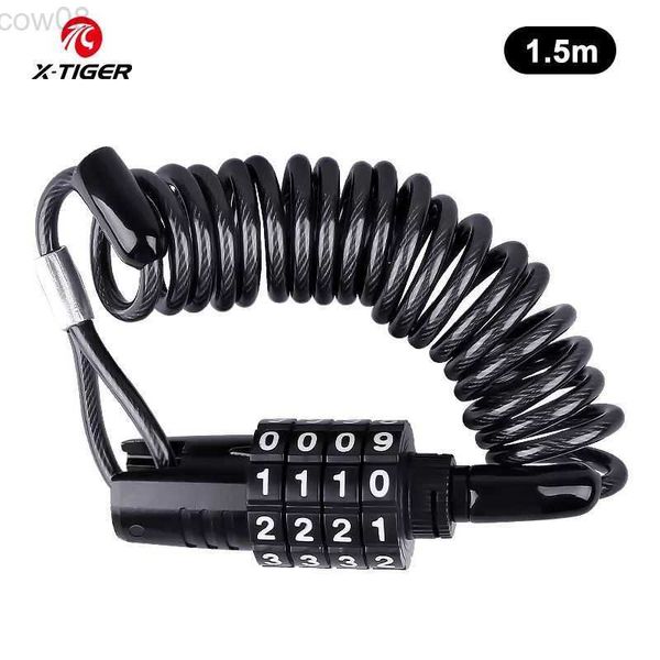 Serrures de vélo X-Tiger Mot de passe Bicyc Lock 1.5M Extend Cab Bike Lock Anti-Tht Password Lock Combinaison de code à 4 chiffres Accessoires de vélo HKD230710