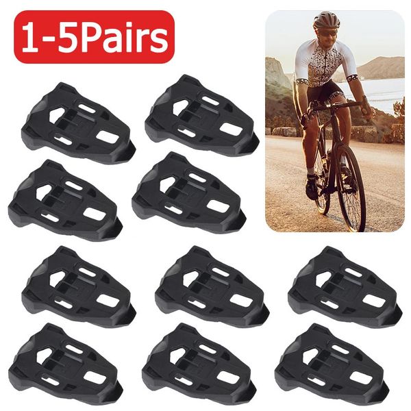 Pedales de bicicleta Juego de calas de bicicleta de 1-5 pares Plástico Negro Bicicleta de carretera Pedal de ciclismo Bloqueo de cala Antideslizante Cala de bicicleta de carretera para pedal Time IClic/X-Presso 231207