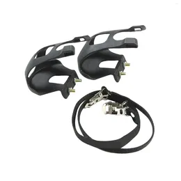 Pédales de vélo 1 paire facile à installer avec des ceintures de sangle soins des pieds pour la réparation de la pédale de vélo pièces de rechange pinces à orteils universelles route vtt