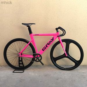 Pédales de vélo 700C vélo à pignon fixe Fixie cadre en alliage d'aluminium vélo livraison gratuite vitesse unique avant 3 rayons roue intégrée arrière 40mm jante 3M411