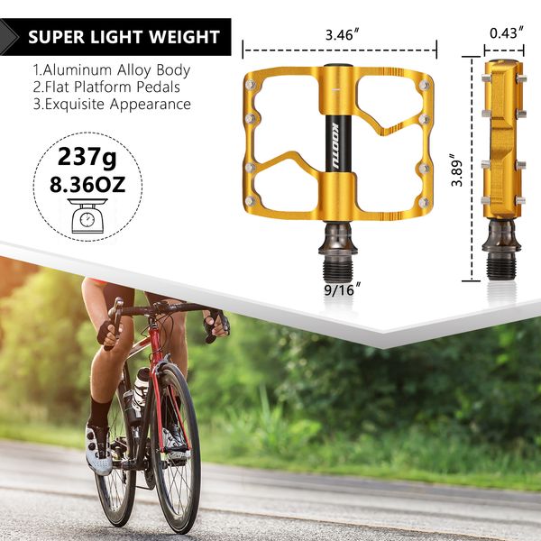 Pédales de vélo Pédales de vélo de montagne KOOTU avec 3 roulements scellés universel 916 léger roulement en or 230614