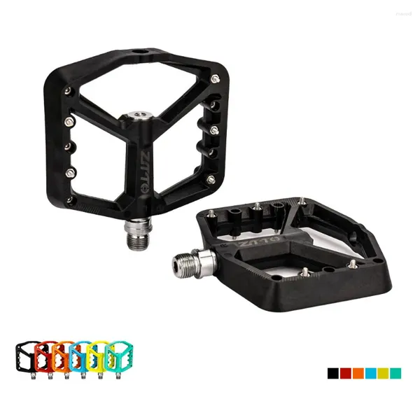 Pédales de vélo VTT Montagne Nylon Fibre Plate-forme de vélo Plat Anti-dérapant 9/16 pouces Roulement pour vélos de route BMX