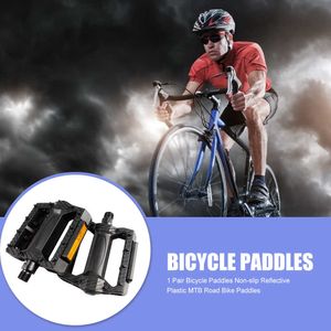 Pédales de vélo VTT Paddle antidérapant réfléchissant en plastique vélo Paddle équipement de cyclisme noir pour les soins en plein air fourniture de vélo personnel 0208