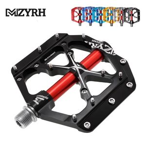 Bike Pedals MZYRH Bicycle Pedals 3 Bearings MTB Antislip Ultralight Aluminum Mountain Road Bike Platform Pedals Cycling Accessories 230511