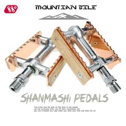 Pédales de vélo PCycling FX1 pédales de vélo vélo ultraléger en alliage d'aluminium vtt vélo de route cyclisme classique rétro Styles en bois pédales antidérapantes 231207