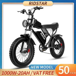 Pédales de vélo Ridstar Q20 Vélo électrique 1000W 48V 20AH Frein à huile rouge étanche Moteur puissant 20 * 4.0 Gros pneu pour vélo électrique de montagne M230411