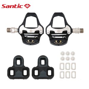 Pédales de vélo Pédale de vélo Santic SPDSL Route Autobloquante Ultraléger Alliage d'aluminium Accessoires de cyclisme Crampons assortis gratuits 230614