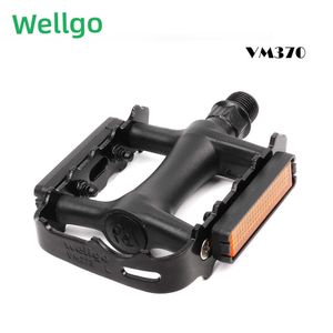 Pedales de bicicleta Wellgo VM273 MTB Pedales de bicicleta DU Bearing Ultralight Black Silver Alloy Cleats Mountain Road Bmx Bike Ciclismo Accesorios 0208