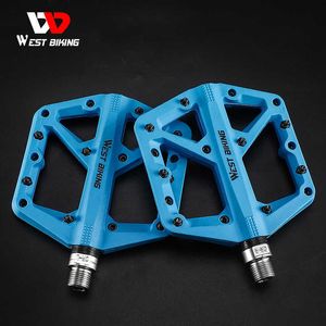 Pédales de vélo WEST BIKING Pédales de vélo Ultralight Seal Roulements Nylon Route bmx VTT Pédales de vélo Plateforme plate Pièces de vélo Accessoires 0208