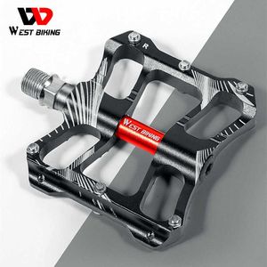 Fietspedalen West Biking MTB Bike Pedalen 2 Lager aluminium legeringsfietspedalen Anti-slip Road BMX Universal Footstest Cycling Accessories 0208