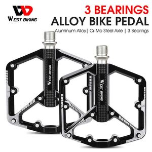 Fietspedalen West Biking MTB Road Bike Pedalen Bicycle Pedaal Cycling Mountain Bike Foot Plat Anti-Slip 9''16 Standaard Universal 1 Pair Pedalen 0208