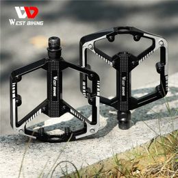 Pédales de vélo WEST BIKING Pédales de vélo élargies Ultralight DU Roulement scellé Pédale de vélo VTT Alliage de vélo de route Pédale antidérapante Pièces de vélo 0208