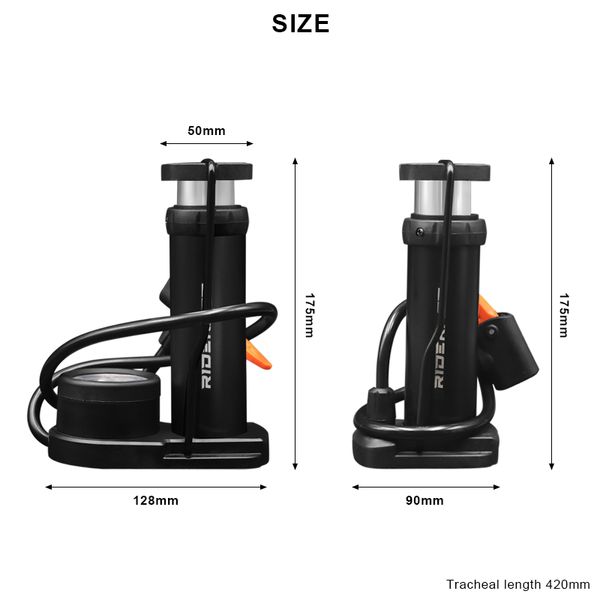 Bomba de bicicleta Mini bombas de pie de ciclismo MTB portátiles con accesorios de medidor de presión se adapta a la válvula de presta Schrader para la bomba de aire de bicicleta