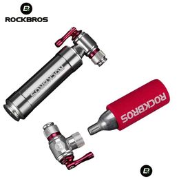 Bombas de bicicleta Rockbros Bicicleta Mini bomba Co2 Inflador Manga insada Aire Ciclismo Bicicleta Accesorios de bola 220225 Entrega de gotas Deportes Outdoo DHHRQ