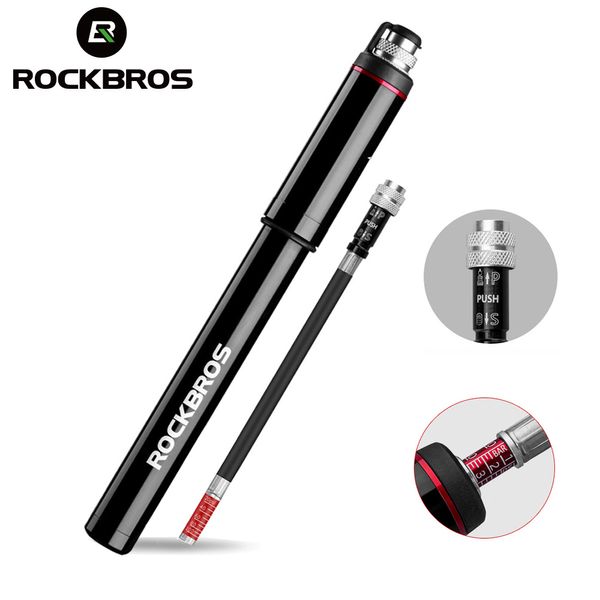 Pompes à vélo ROCKBROS pompe à vélo vélo Mini 150 PSI en alliage d'aluminium Portable avec manomètre gonfleur vélo pneu pompe Presta vtt 230919