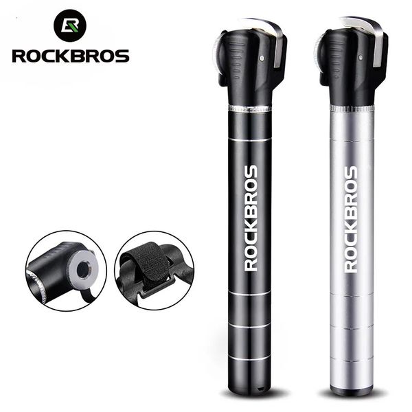 Bombas de bicicleta ROCKBROS Mini bombas de bicicleta portátil MTB ciclismo bicicleta inflador bomba de aleación de aluminio ajuste Presta Schrader 100psi 231005