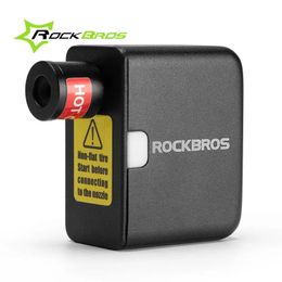 Pompes à vélo ROCKBROS Mini pompes à vélo pompe à Air électrique 100PSI Portable compresseur Rechargeable gonfleur de pneu pour moto voiture pompe à vélo 230927