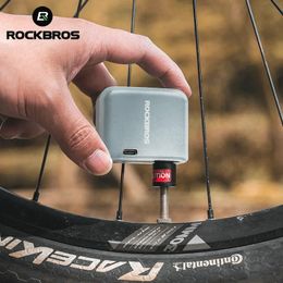 Pompes à vélo Rockbros Mini pompe à air électrique Portable 100PSI compresseur rechargeable gonfleur de pneu pour voiture moto vélo 231017