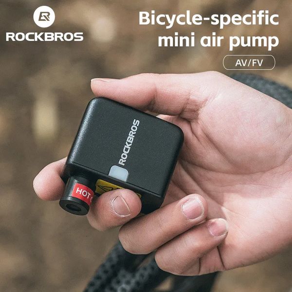 Bombas de bicicleta ROCKBROS Bomba portátil Mini aire eléctrico de mano 100PSI Inflador de neumáticos recargable Coche Motocicleta Bicicleta 231017