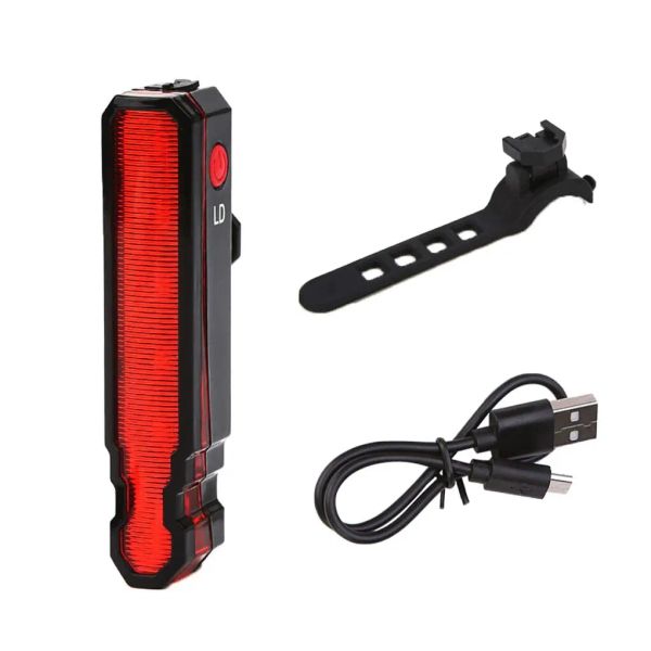 Bike Luz trasera láser lámpara de advertencia Posta de sillín a impermeable LED LED USB recargable MTB Road Bicycle Turqueight