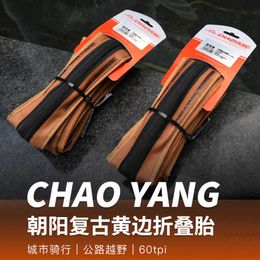 Bike S Chaoyang Bicycle Road Vehicle Outer 700*28Cyellow Rand Retro H457-60TPI Vouwen Gele Tyre Punctule Project Proof Tires 0213