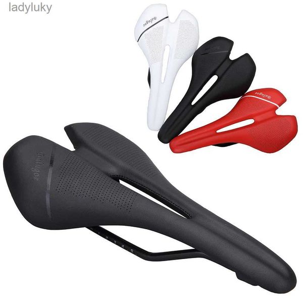 Selles de vélo BALUGOE Selle de VTT de route entièrement en fibre Selle en fibre / Sac de siège Rouge / NOIR / Blanc Selle EVA 245gL240108