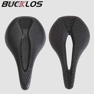 Selles de vélo Vélo 3D imprimé selle ultralégère en Fiber de carbone route VTT coussin de siège creux confortable 3D vtt selle SeatL240108